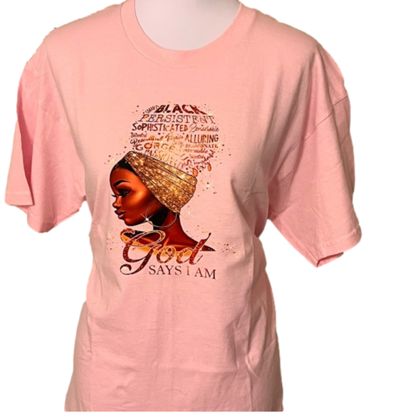 God Say's I Am Woman Beautiful Magic Intelligent Print T-shirt - Picture 4 of 4